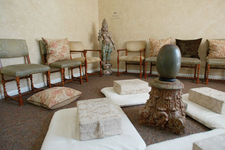 Patients can meditate at the Chopra Center for Well Being, which integrates Western medicine with traditional Eastern healing methods.